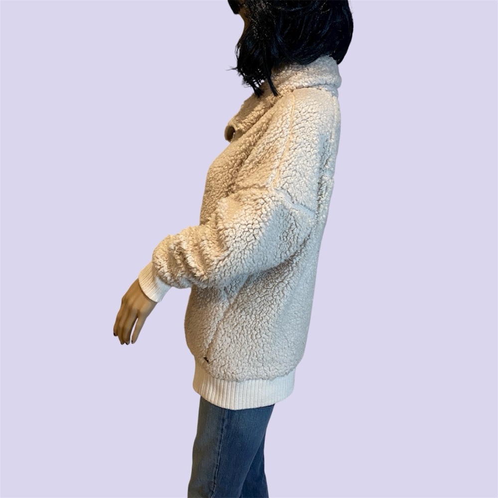 Women's PrAna Permafrost Plush Cozy Fleece Full Zip Jacket Ivory Size Small EUC - Picture 3 of 9